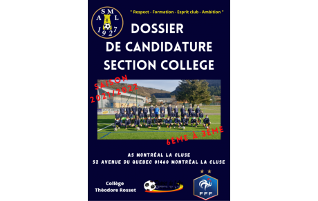 Dossier Candidature Classe Sportive Football