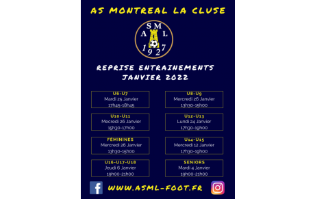 REPRISE DES ENTRAINEMENTS